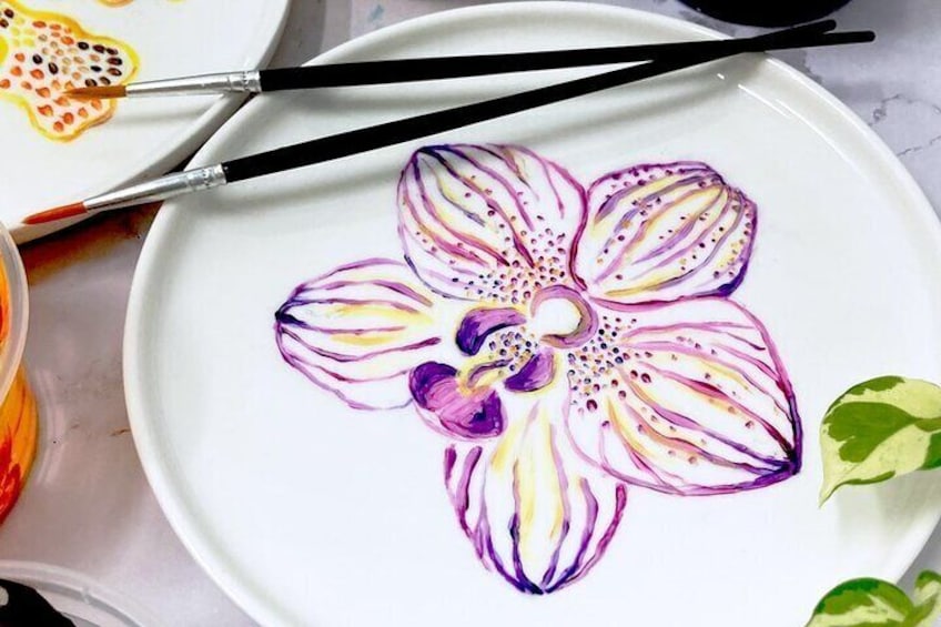 Paint Beautiful Orchids on Your Ornamental Ceramic Dish 