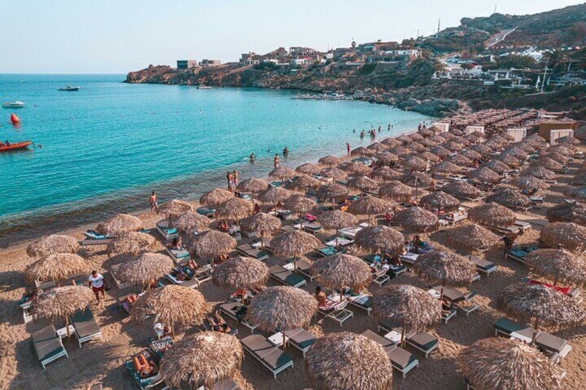 Super Paradise Beach Mykonos Seaside Sunbed (2nd row)