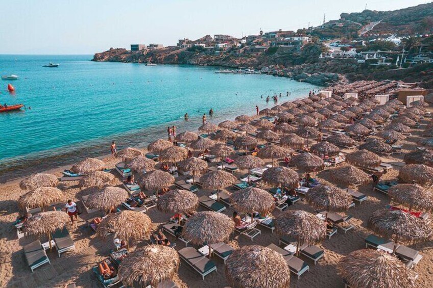 Super Paradise Beach Mykonos Seaside Sunbed (2nd row)