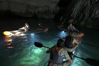 Private Night Tour in Blue Cave on a Clear-Bottom Kayak