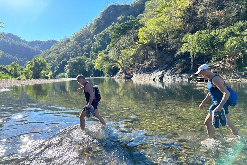 Hiking to secret hot springs