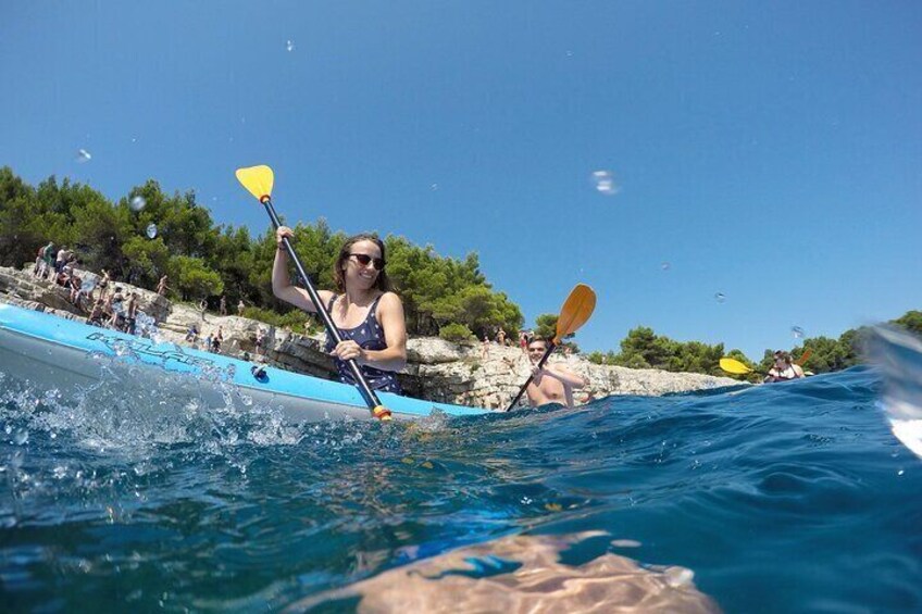 Pula: Blue Cave Kayak Tour, Snorkeling and Cliff Jumping