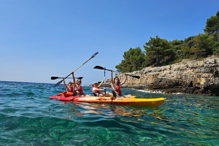 Pula: Blue Cave Kayak Tour, Snorkeling and Cliff Jumping