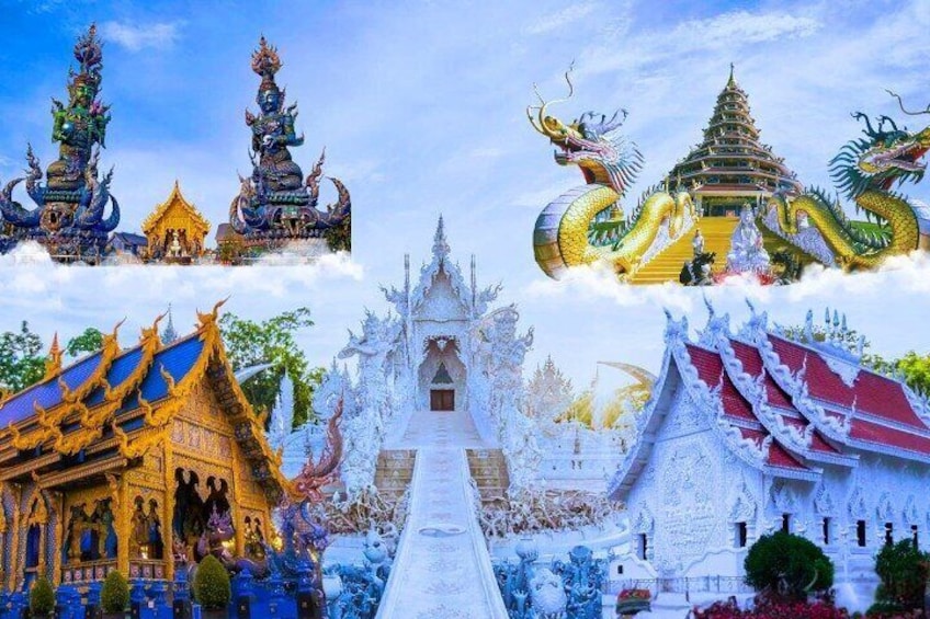 Full Day Chiang Rai 3 Temples White, Blue,Big Bhudha Temples