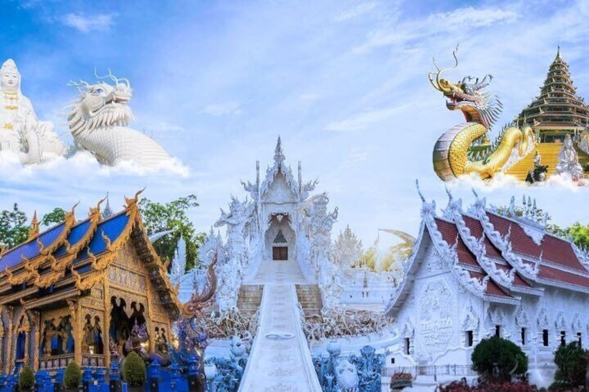 Full Day Chiang Rai 3 Temples White, Blue,Big Bhudha Temples