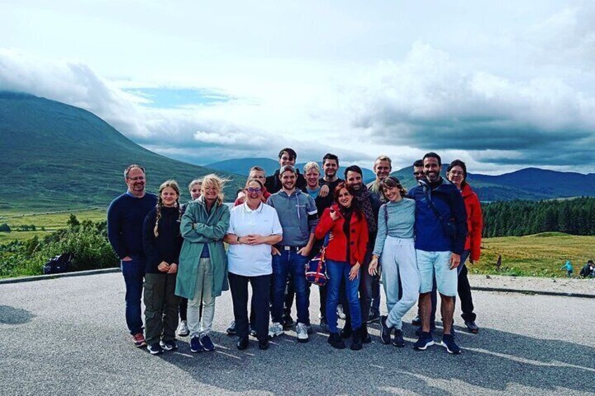Stewart Tours Group Photo at Loch Tulla Viewpoint