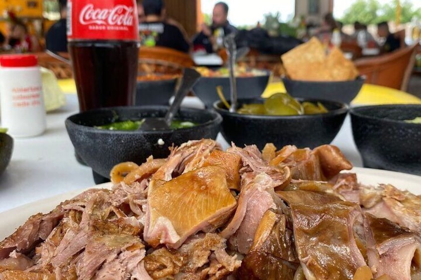 Stop for breakfast at the carnitas