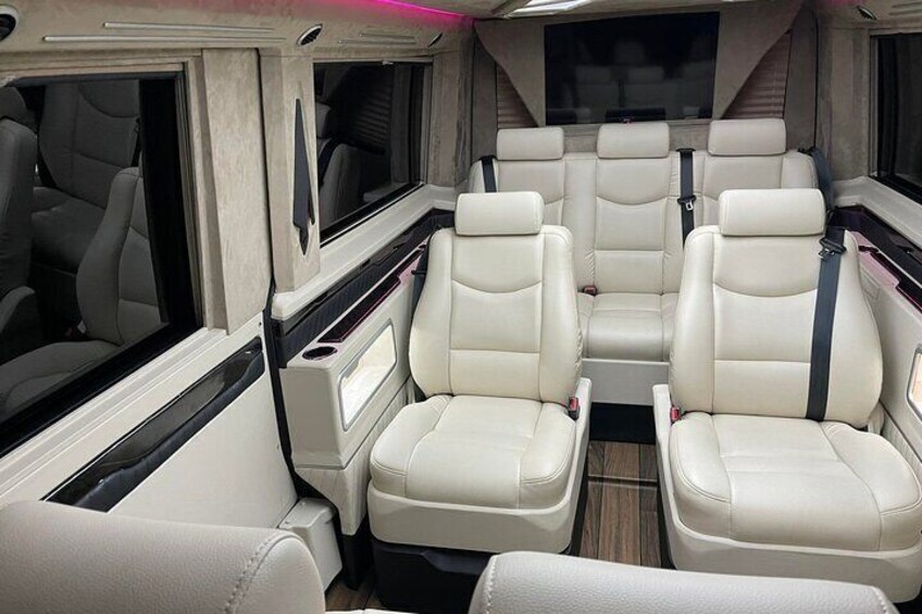 Interior of the luxurious minivan 