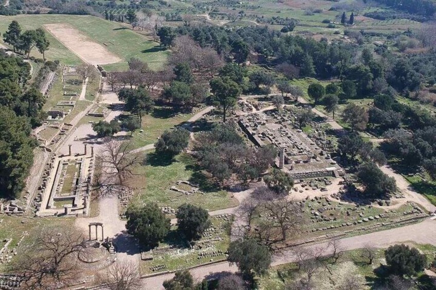 Aerial view of Archaeological Site of Olympia