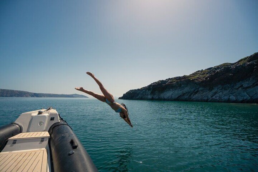 Unique Half-Day Private Motor Boat Cruise in Santorini