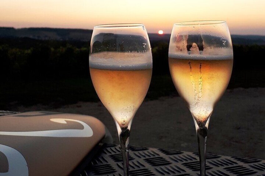 Sunset and Champagne tasting in the Vineyard