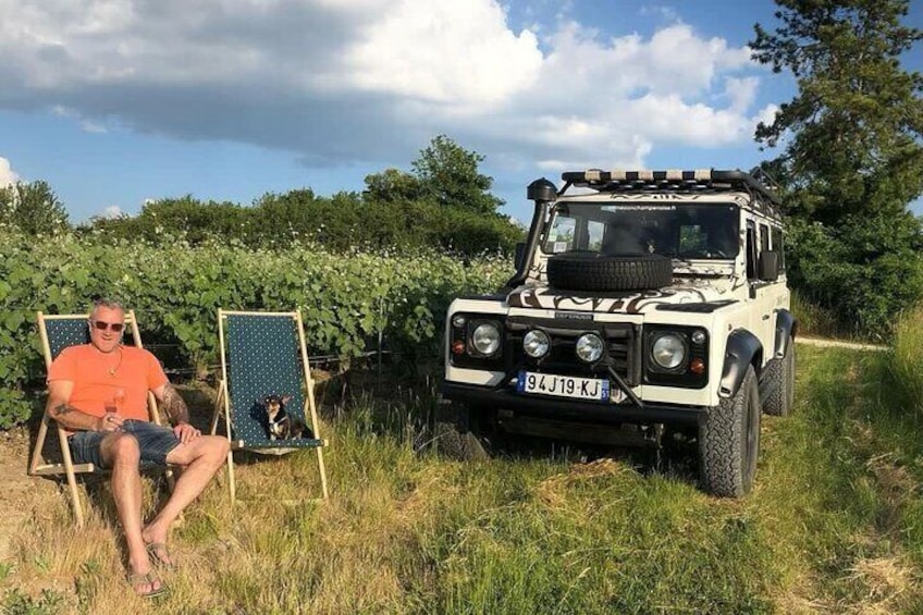 Sunset and Champagne tasting in the Vineyard