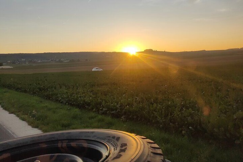 Sunset and Champagne tasting in the Vineyard