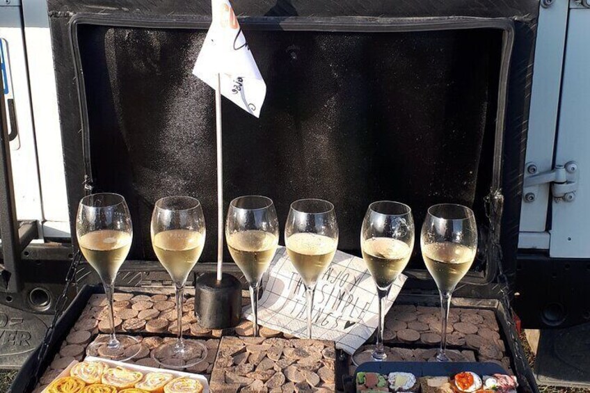 Sunset and Champagne tasting in the Vineyard