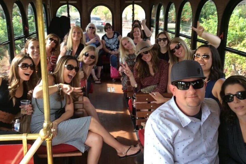Have fun traveling in the iconic Livermore Wine Trolley!