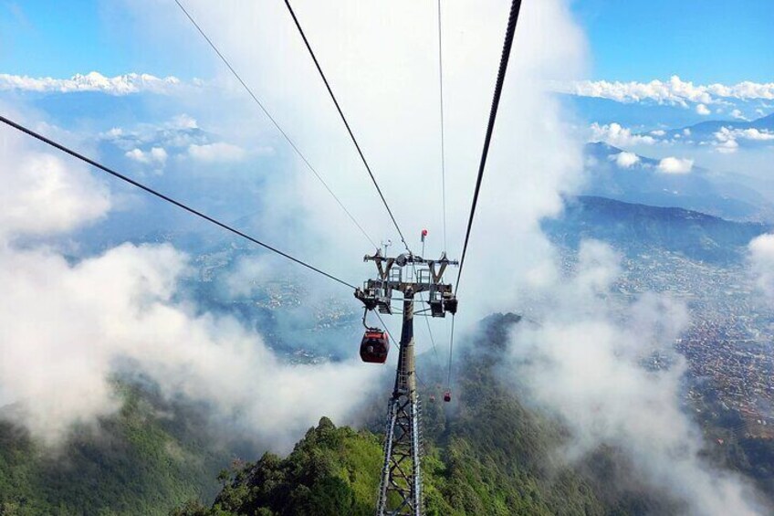 View from a Cable Car at Chandragiri Hills