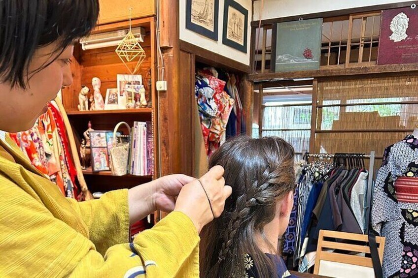 A Unique Antique Kimono and Tea ceremony Experience in English 