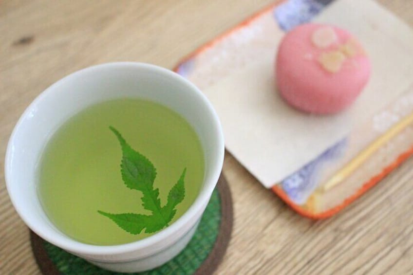Japanese paper tea　and Japanese sweets1