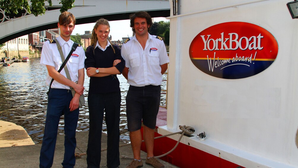 Crew of small cruise boat in York