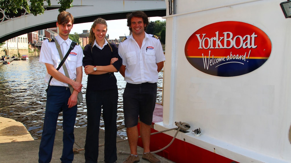 Crew of small cruise boat in York
