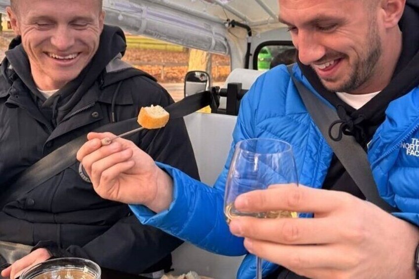 Fondue and wine private Tuk Tuk tour in Geneva