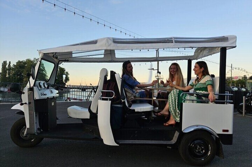 Fondue and wine private Tuk Tuk tour in Geneva