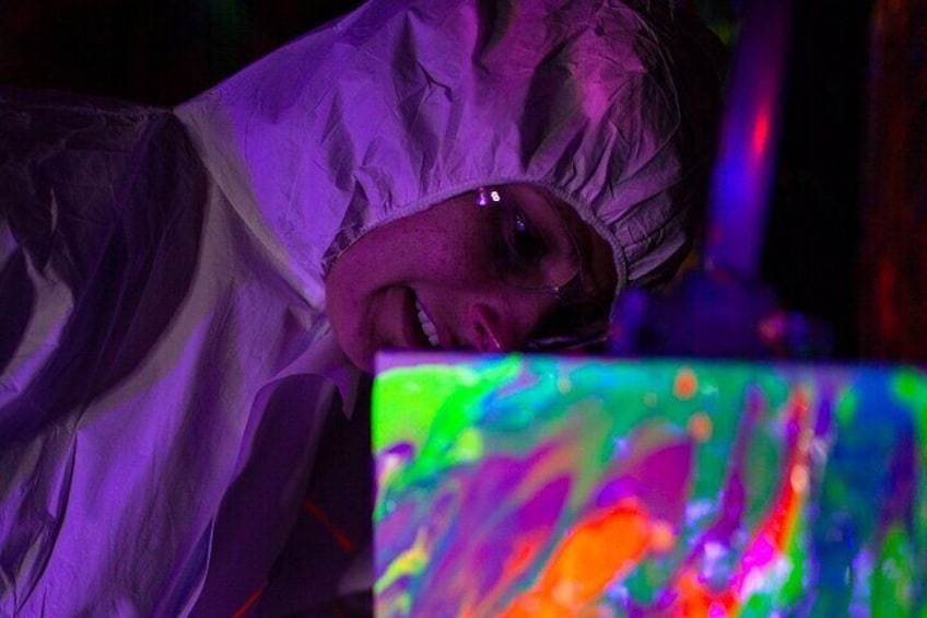 Glow in the Dark Splatter Paint Experience