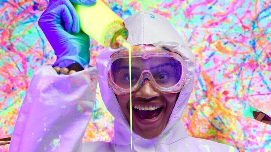 Glow in the Dark Splatter Paint Experience
