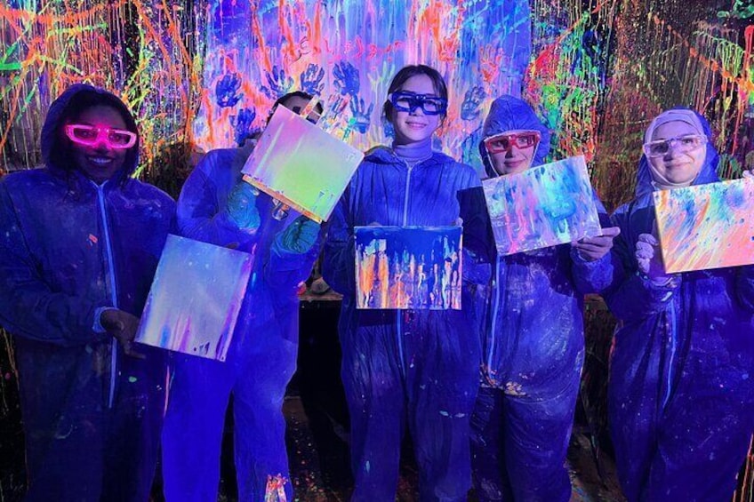 Glow in the Dark Splatter Paint Experience 