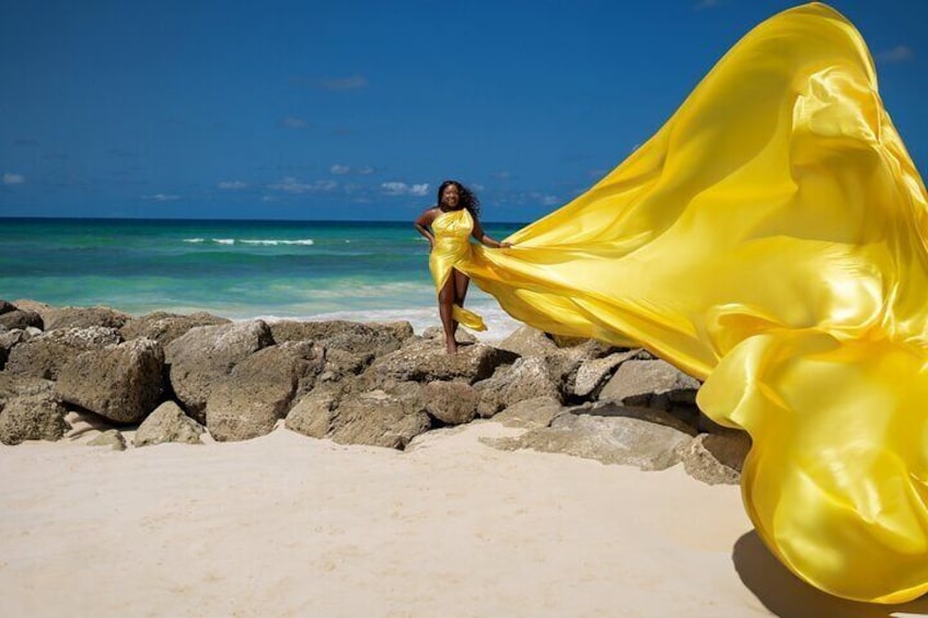 Flying Dress Photoshoot in Barbados