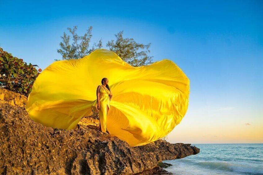 Flying Dress Photoshoot in Barbados