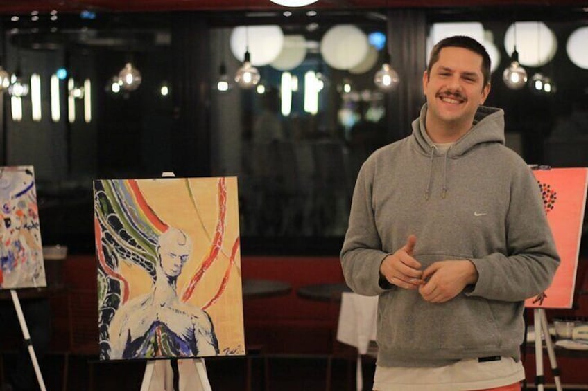 Painting uncorked art and enjoying wine in Frankfurt am Main