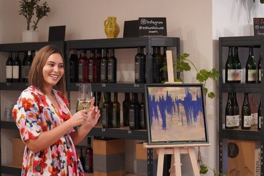 Painting uncorked art and enjoying wine in Frankfurt am Main