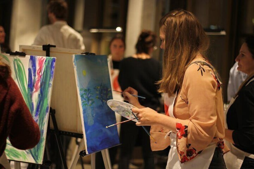 Painting uncorked art and enjoying wine in Frankfurt am Main