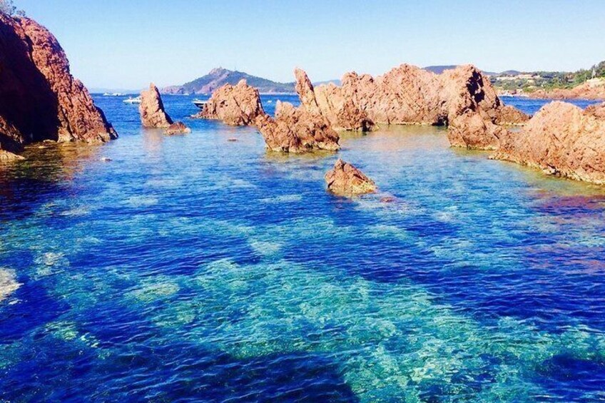 Departure from Fréjus: Estérel, Calanques and red rocks
