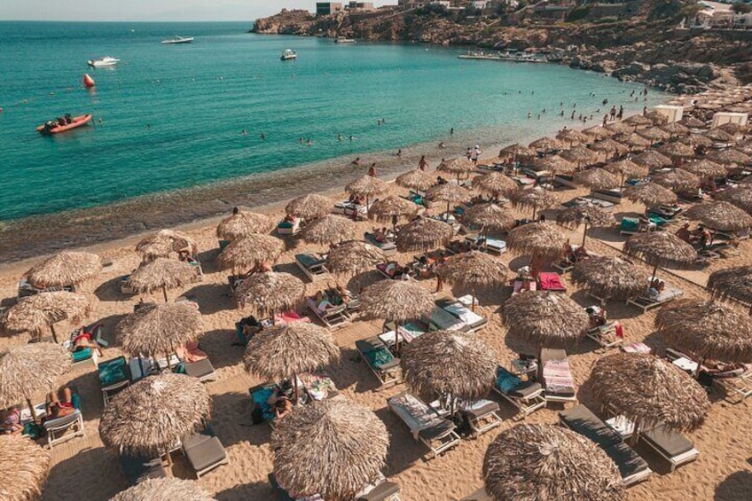 Super Paradise Beach Mykonos Seaside Sunbed (3rd & 4th row)