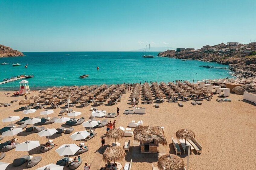 Super Paradise Beach Mykonos Seaside Sunbed (3rd & 4th row)