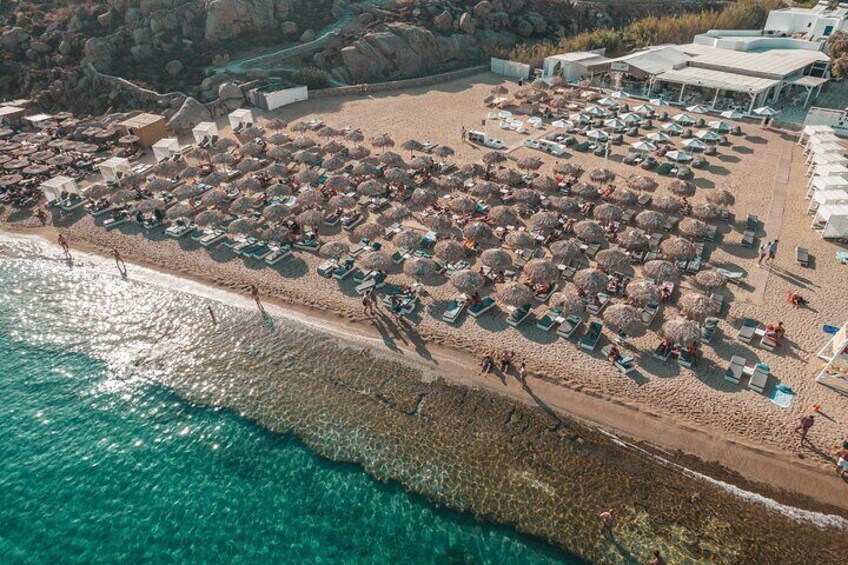 Super Paradise Beach Mykonos Seaside Sunbed (3rd & 4th row)