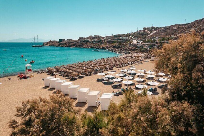 Super Paradise Beach Mykonos Seaside Sunbed (3rd & 4th row)
