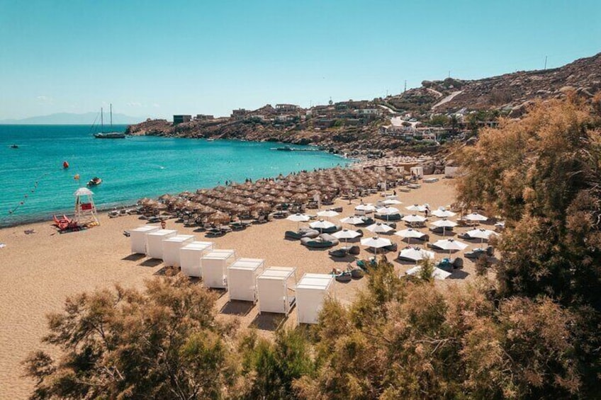 Super Paradise Beach Mykonos Seaside Sunbed (3rd & 4th row)