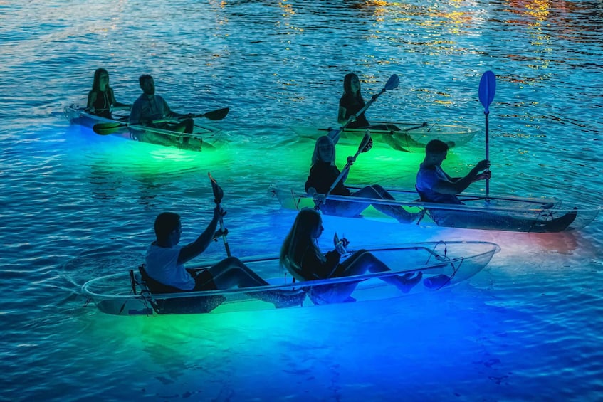 Picture 1 for Activity Split: Illuminated Evening Guided Kayaking Tour
