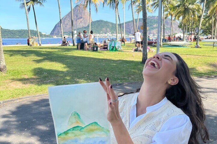 1-hour Watercolor Class with a View of Sugarloaf Mountain