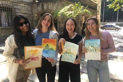 1-hour Watercolour Class with a View of Sugarloaf Mountain