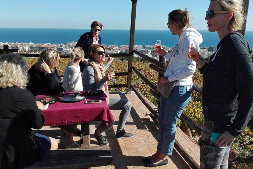 NILVA wine tasting in front of the Mediterranean Sea