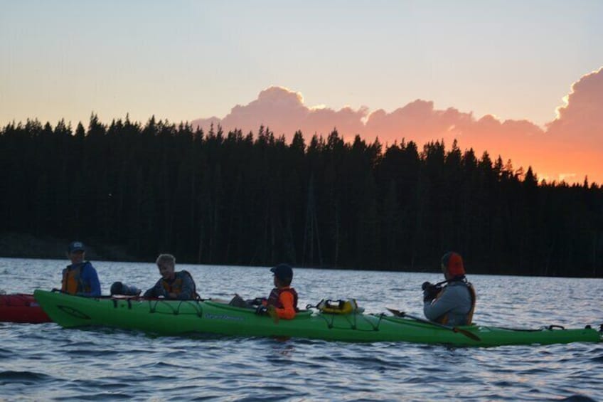 Small-Group Sunset Kayaking Tour on Lake Yellowstone