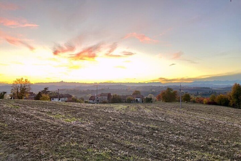 Fresh pasta with a view of Monferrato near Asti