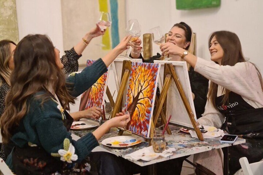 Relax with the crew at a painting party!