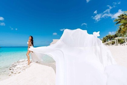 Flying Dress Photoshoot Turks and Caicos Isalnds