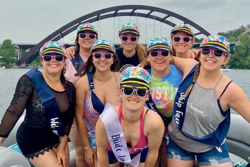 Bachelorette Party Pic Under Austin's Pennybacker Bridge