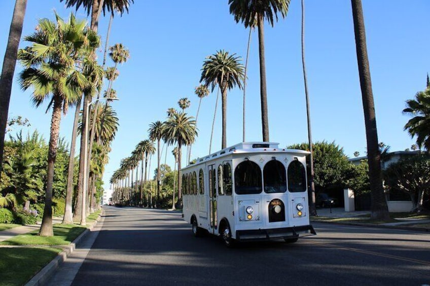 Private Luxury Hollywood Sightseeing Trolley Bus Tour for 20